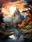 Paint by Numbers Kits, DIY Paint by Numbers for Adult Beginners, Watercolor Castle Paint by Numbers Kits on Canvas for Home Wall Decor 12''x16''